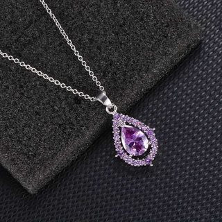 Nadine Amethyst Halskette und Ohrringe
