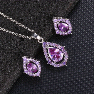 Nadine Amethyst Halskette und Ohrringe