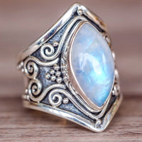 Silbermondstein-Ring